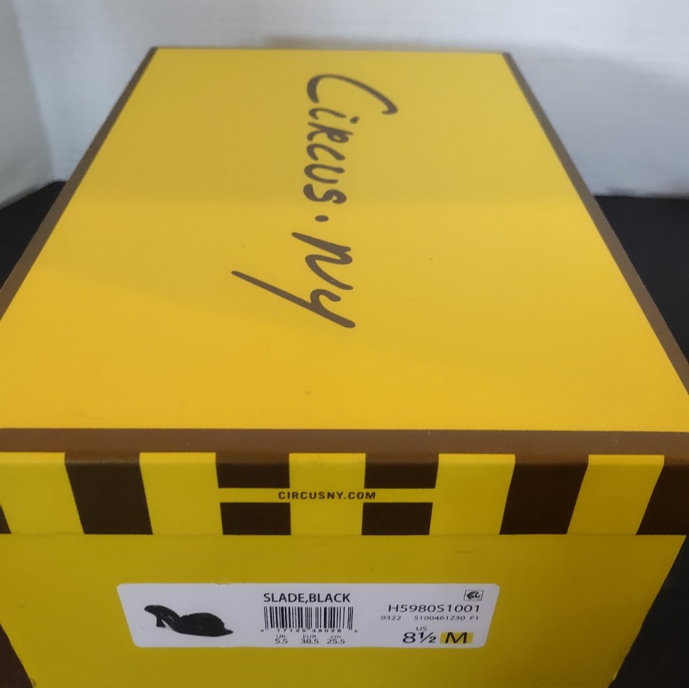 NIB Sam Edelman Black Slade Women's Sandal Heels 8.5 M Slide/Mules Faux Leather - Picture 10 of 12